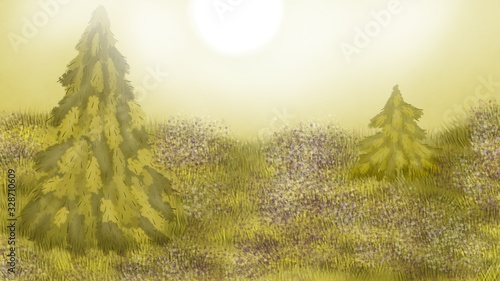 Wallpaper Mural sunrise in the forest Torontodigital.ca