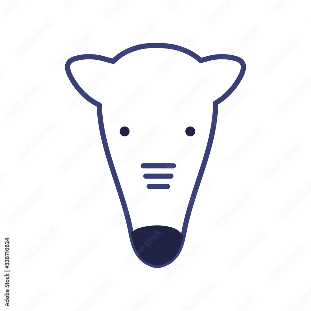 Cute anteater cartoon line style icon vector design Cute anteater cartoon line style icon vector design