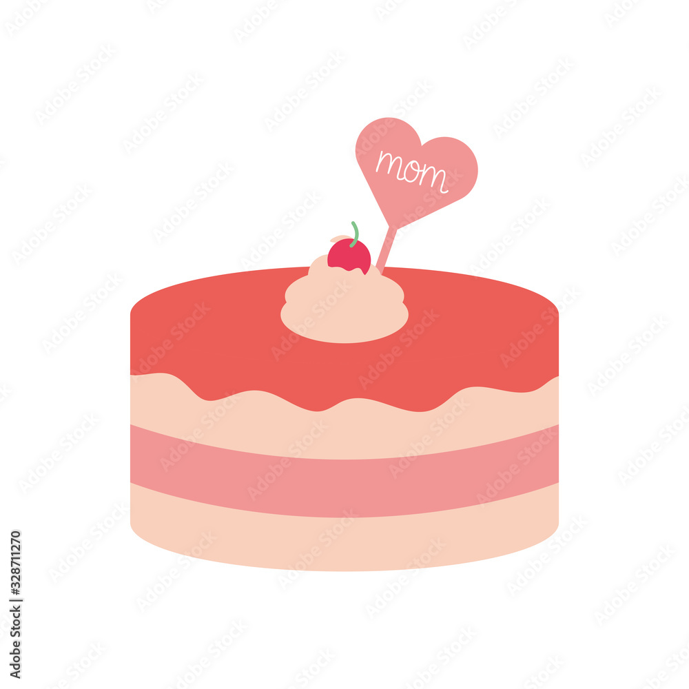mom label inside cake flat style icon vector design mom label inside cake flat style icon vector design