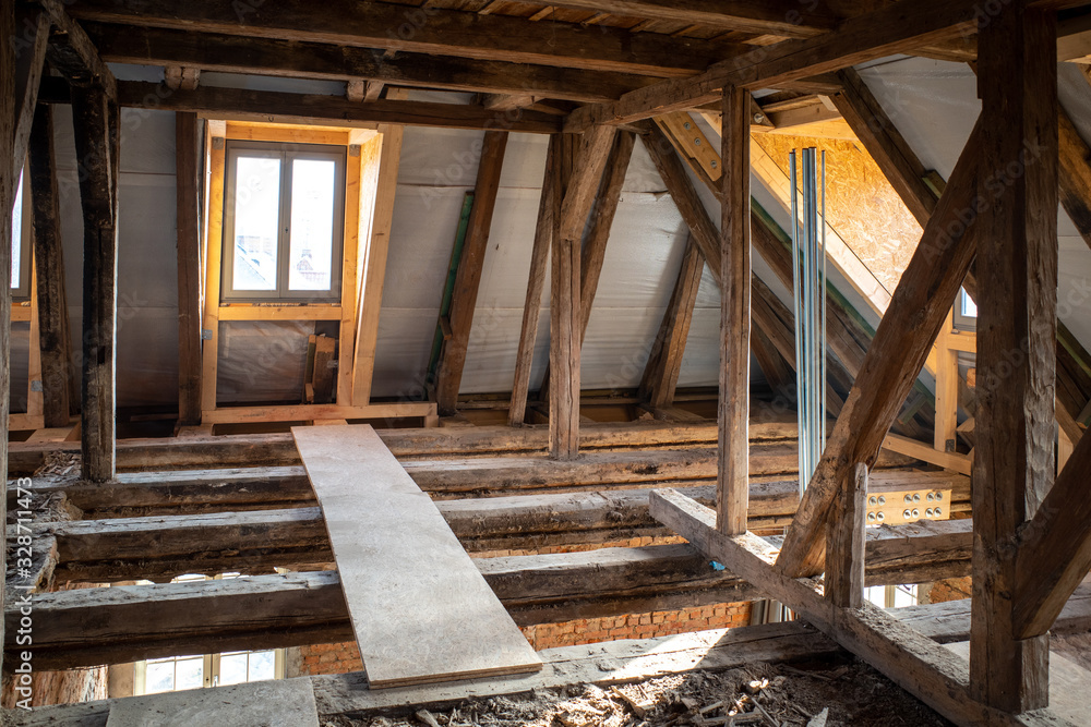 ery old building is completely gutted to be extensively restored