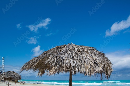 Hutte sur une plage de Varadero, Cuba