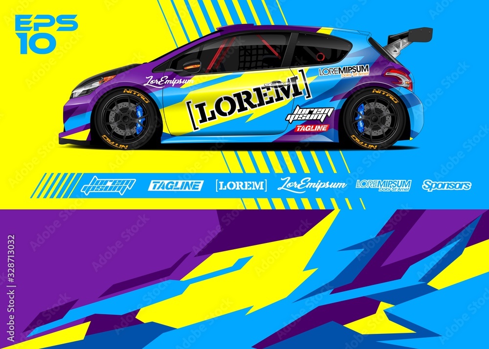 Race car graphic livery design. Abstract sport racing background for wrap race car, rally, drift car, cargo van, pickup truck and adventure vehicle. Full vector Eps 10. Race car graphic livery design. Abstract sport racing background for wrap race car, rally, drift car, cargo van, pickup truck and adventure vehicle. Full vector Eps 10.