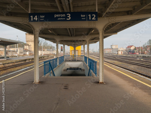 Stacja kolejowa w mieście Żagań w Polsce. photo