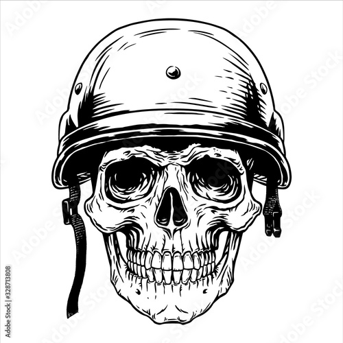 Military soldier skull head helmet fighter warrior, war, trooper, infantryman, bone