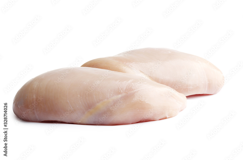 raw chicken fillet isolated on a white background raw chicken fillet isolated on a white background