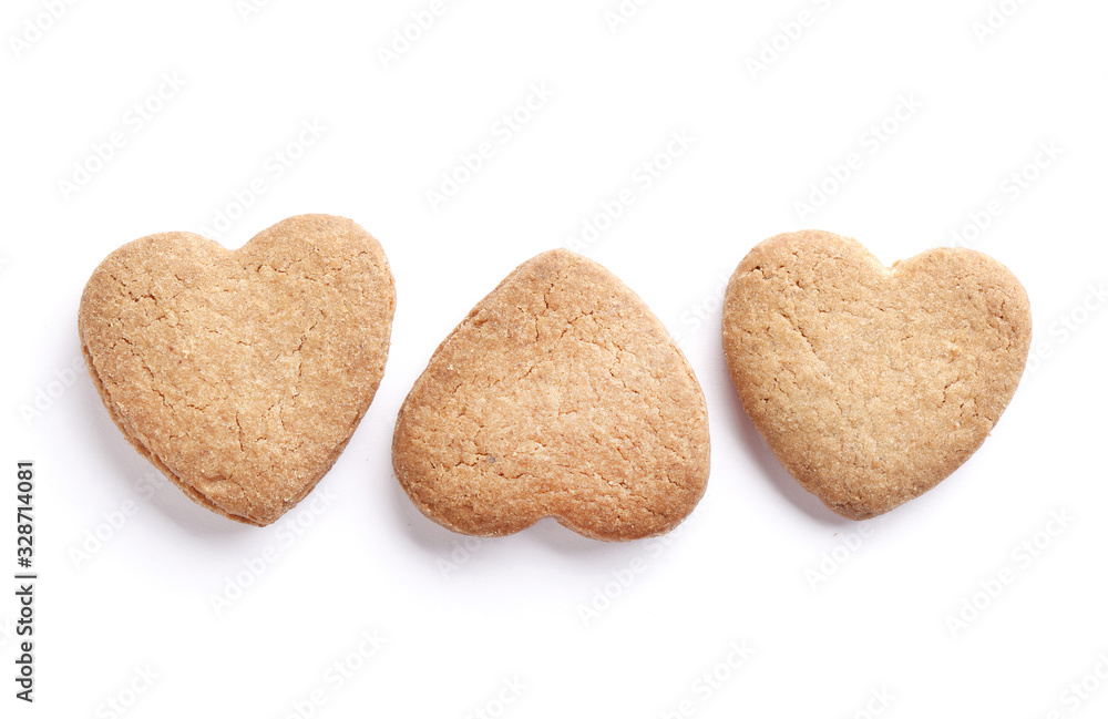 Cookie hearts isolated on a white background Cookie hearts isolated on a white background