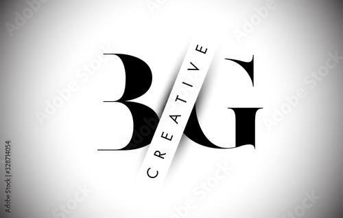 BG B G Letter Logo with Creative Shadow Cut and Overlayered Text Design. photo