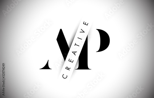 AP A P Letter Logo with Creative Shadow Cut and Overlayered Text Design. photo