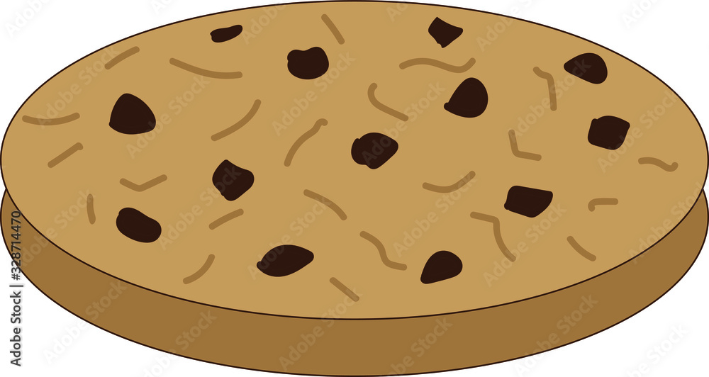 Fototapeta premium cookies with chocolate drops, chocolate chips, pieces of chocolate