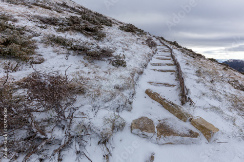 View of a winter landscape in the Drôme Provençale near Dieulefit
