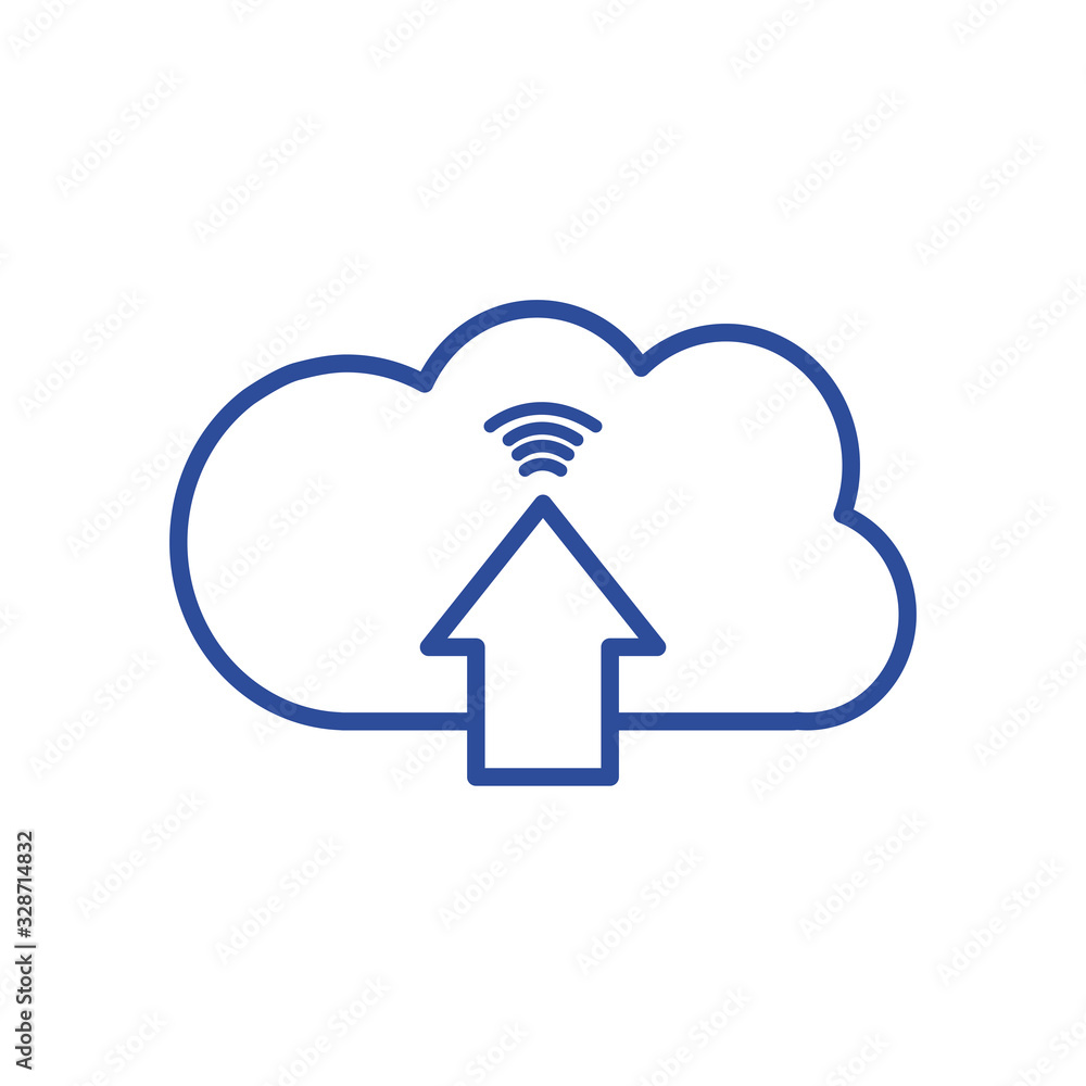 Isolated cloud computing with arrow line style icon vector design Isolated cloud computing with arrow line style icon vector design