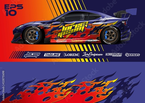Race car graphic livery design Fototapet