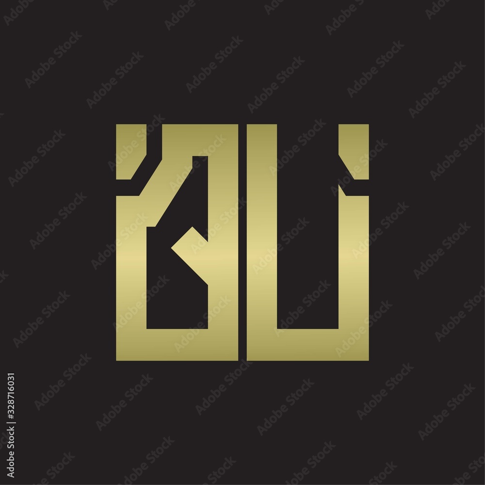 Fototapeta premium QU Logo with squere shape design template with gold colors
