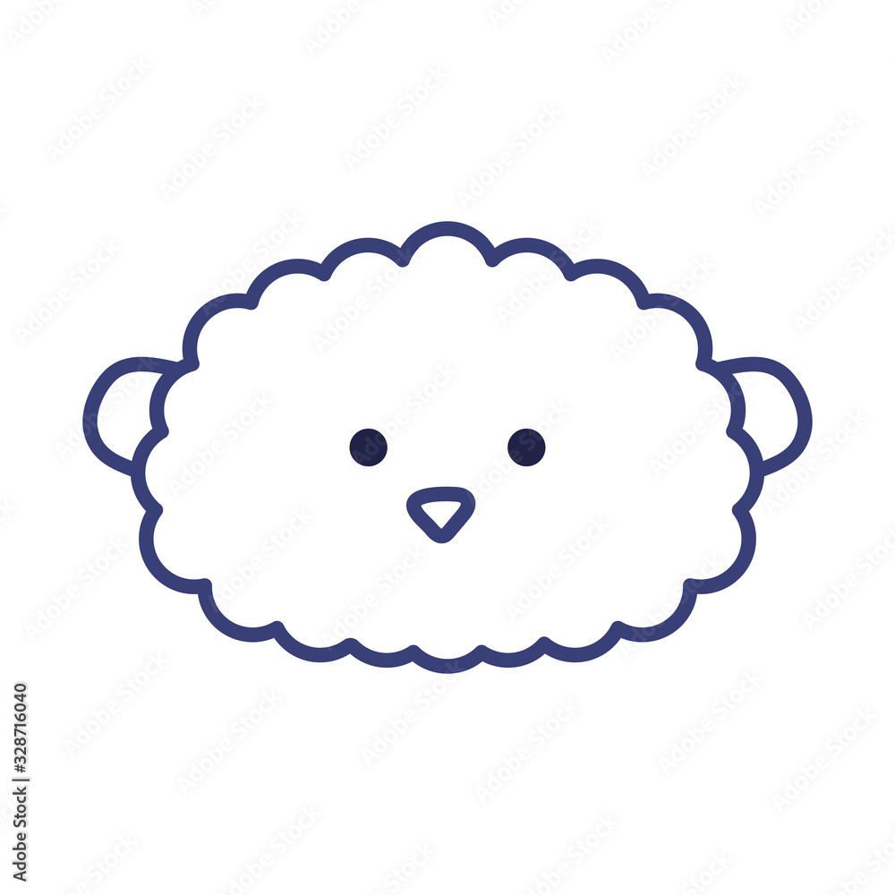 Cute sheep cartoon line style icon vector design Cute sheep cartoon line style icon vector design