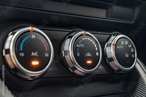 Slika na platnu Air conditioning controls on the car dashboard