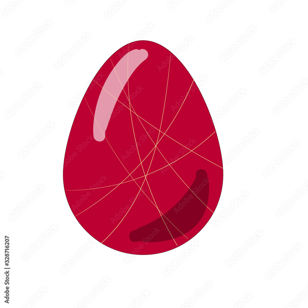 Beautiful bright red Easter egg. Suitable for cards, invitations, congratulations, holiday design, packaging, children's books, banners, signage. Vector sketch. Beautiful bright red Easter egg. Suitable for cards, invitations, congratulations, holiday design, packaging, children's books, banners, signage. Vector sketch.