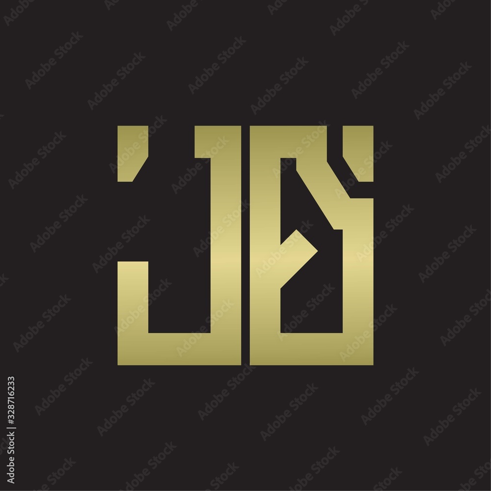 JQ Logo with squere shape design template with gold colors JQ Logo with squere shape design template with gold colors