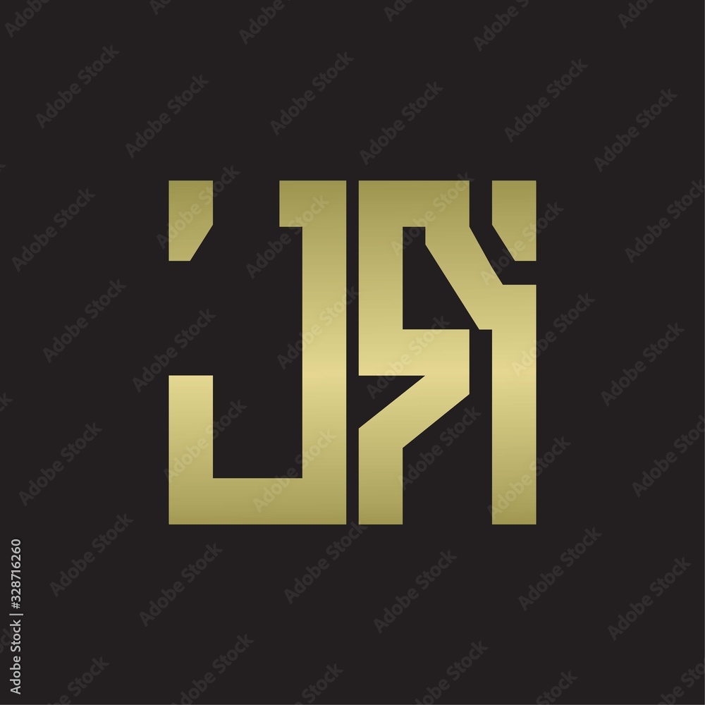 JR Logo with squere shape design template with gold colors JR Logo with squere shape design template with gold colors