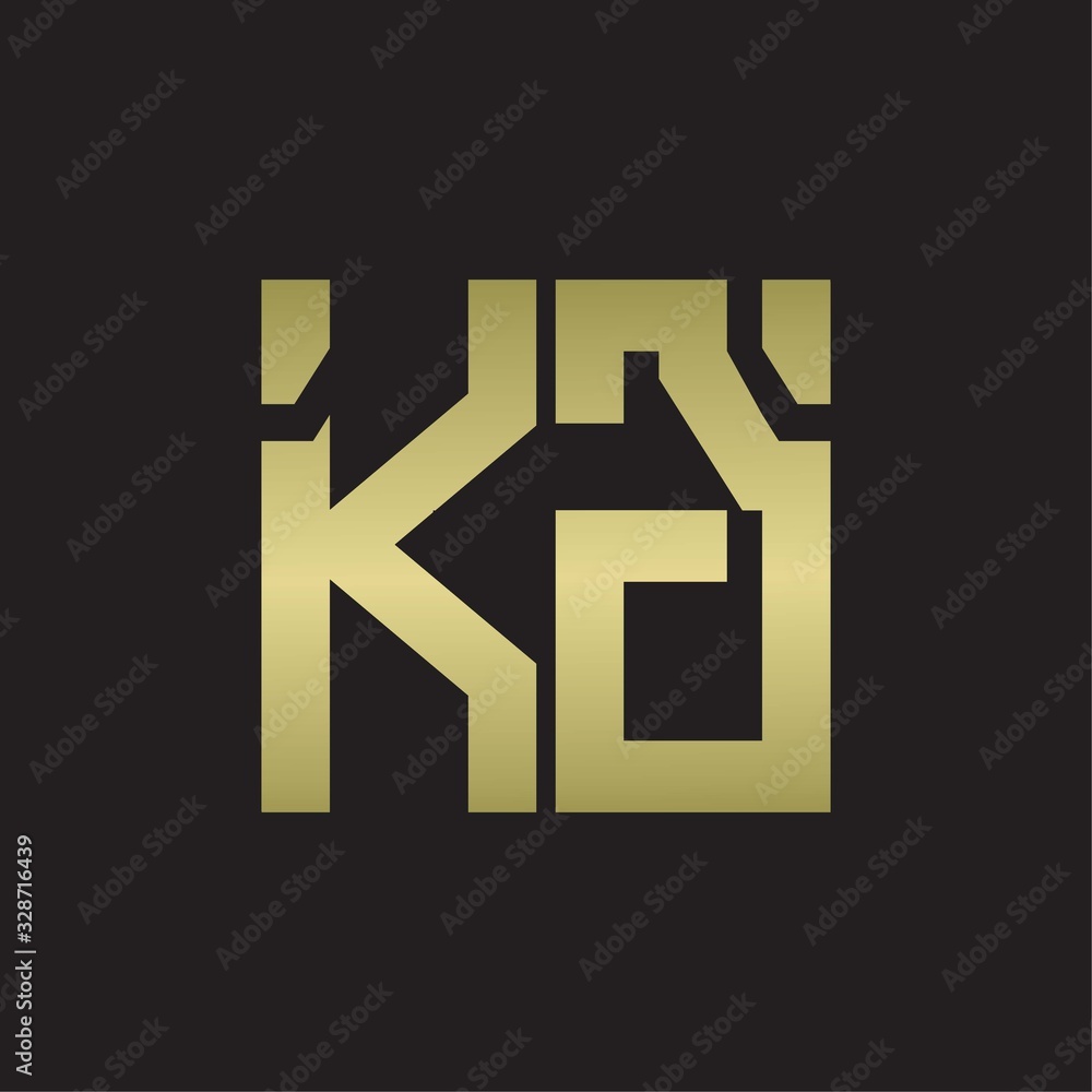 KG Logo with squere shape design template with gold colors KG Logo with squere shape design template with gold colors