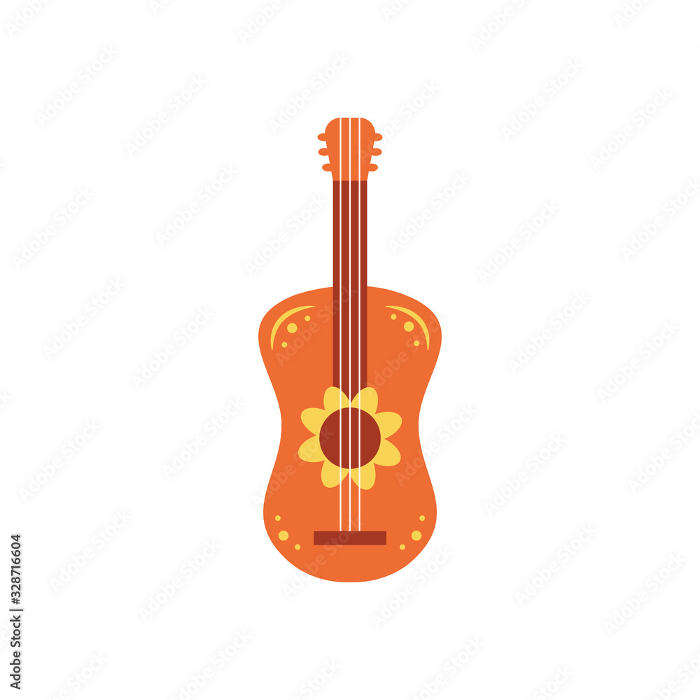 Mexican guitar flat style icon vector design Mexican guitar flat style icon vector design