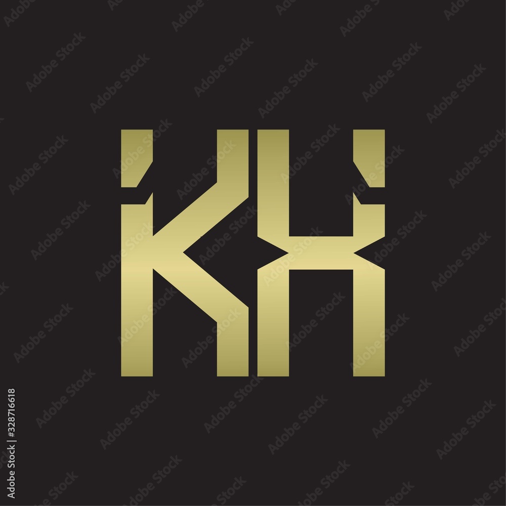 Fototapeta premium KX Logo with squere shape design template with gold colors