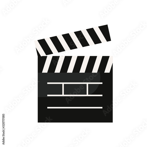 Isolated movie clapboard fill style icon vector design