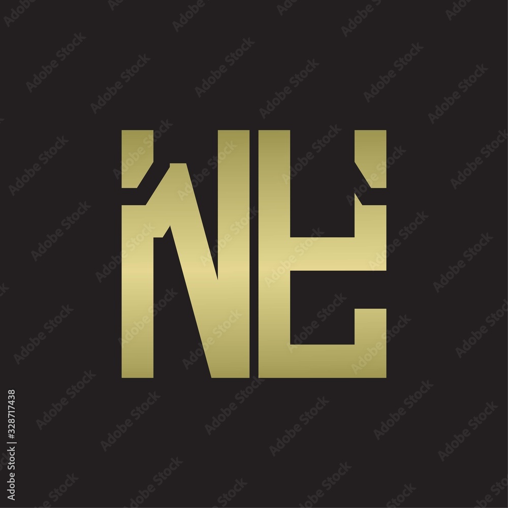 NY Logo with squere shape design template with gold colors NY Logo with squere shape design template with gold colors