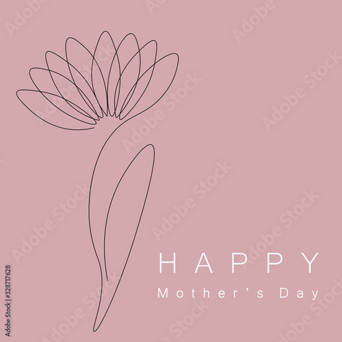 Mothers day card with flower vector illustration