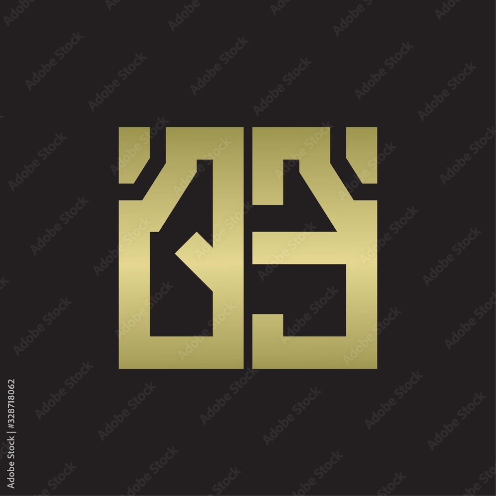 QE Logo with squere shape design template with gold colors QE Logo with squere shape design template with gold colors