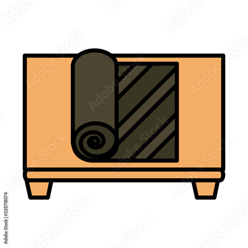 sushi oriental menu nori seaweed in wooden board line and fill style icon