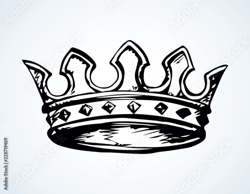 Precious golden crown. Vector drawing