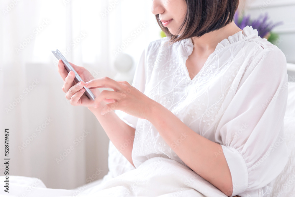 Portrait of beautiful asian young woman sleep lying in bed with head on pillow comfortable and happy with leisure, girl with relax for health and lifestyle concept. Portrait of beautiful asian young woman sleep lying in bed with head on pillow comfortable and happy with leisure, girl with relax for health and lifestyle concept.