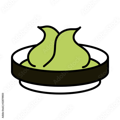 sushi oriental menu meal food wasabi line and fill style icon
