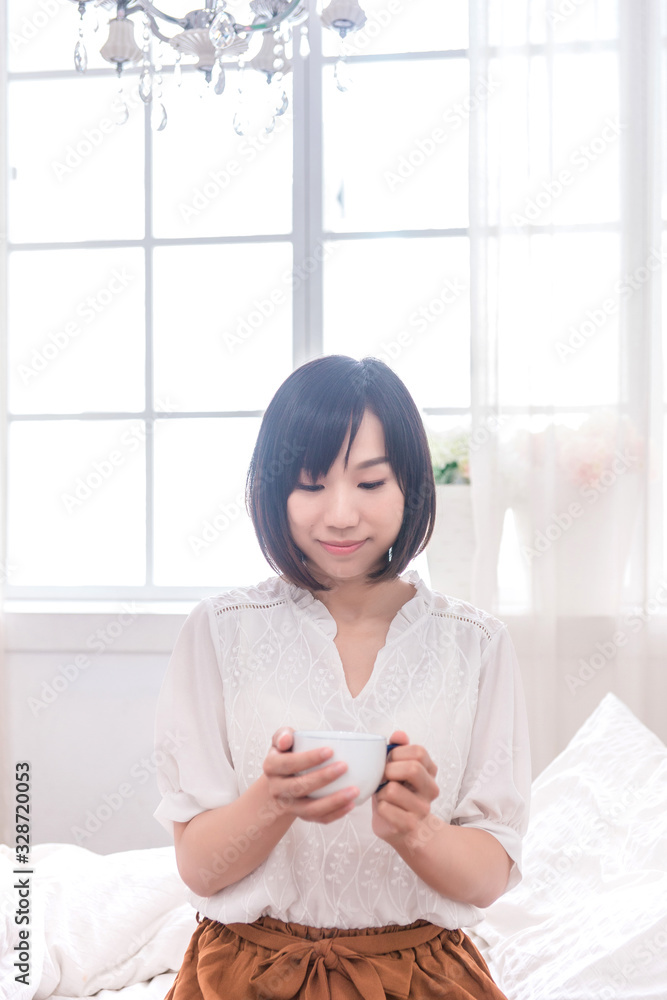 Portrait of beautiful asian young woman sleep lying in bed with head on pillow comfortable and happy with leisure, girl with relax for health and lifestyle concept. Portrait of beautiful asian young woman sleep lying in bed with head on pillow comfortable and happy with leisure, girl with relax for health and lifestyle concept.