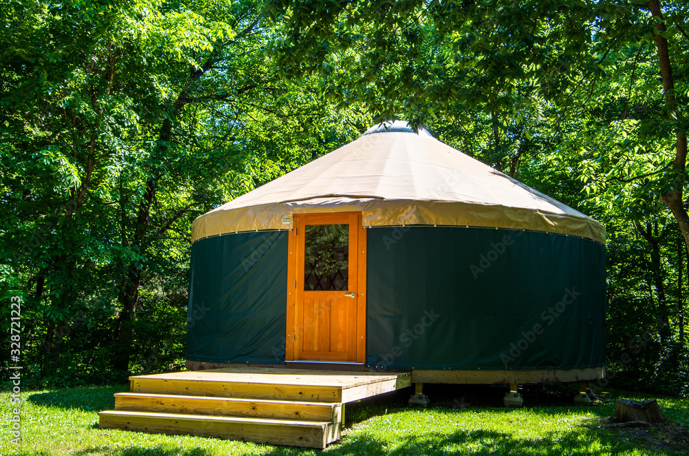 Yurt in woods 