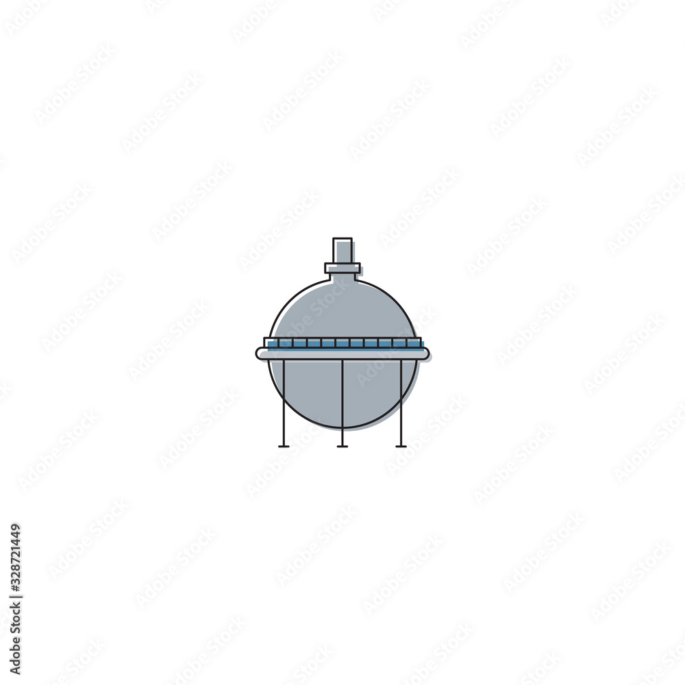 Fototapeta premium Industrial oil tank vector icon symbol isolated on white background