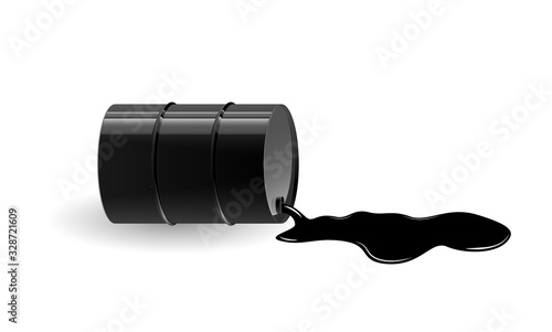 Oil down graphic - vector concept illustration. Fuel catastrophic prices. The global financial crisis infographic.