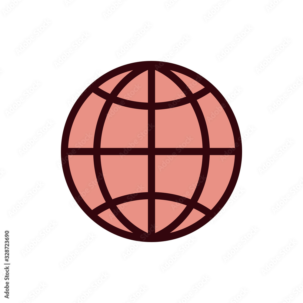 Isolated global sphere line and fill style icon vector design Isolated global sphere line and fill style icon vector design