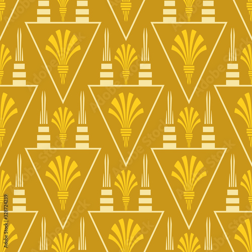 seamless geometric pattern on a gold background Wallpaper texture vector illustration