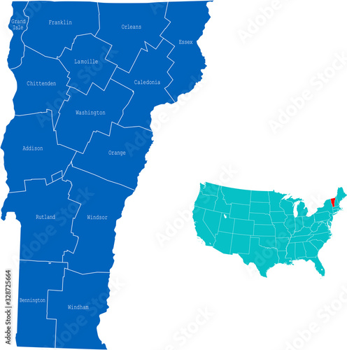 map of Vermont