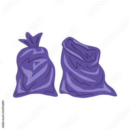 Garbage bags. Cartoon simple flat style. Vector illustration isolated.