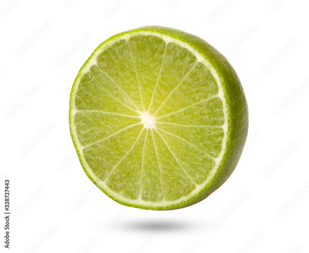 Lime green on isolated a white background Lime green on isolated a white background