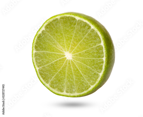 Lime green on isolated a white background