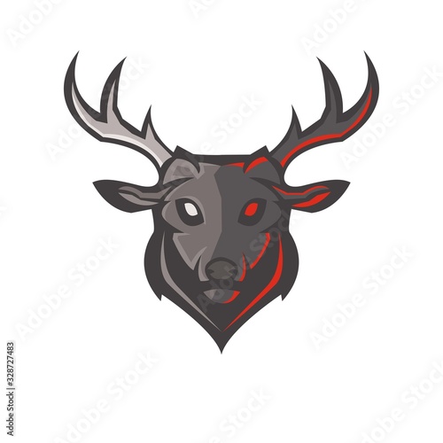 E-sports team logo template with Deer vector illustration