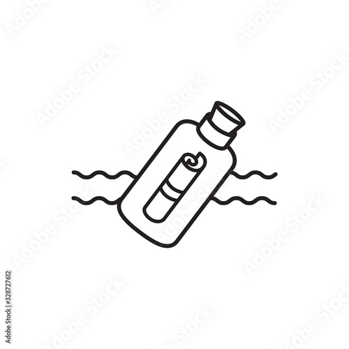 bottle icon, bottle message icon in trendy flat design 