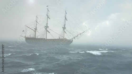 sailing ship in the sea 