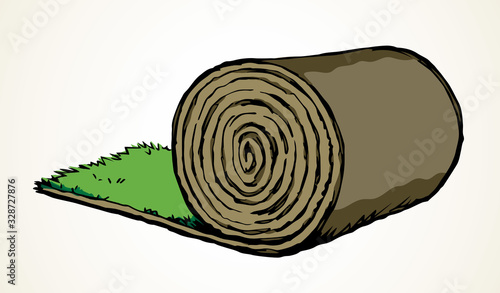 Carpet roll. Vector drawing icon
