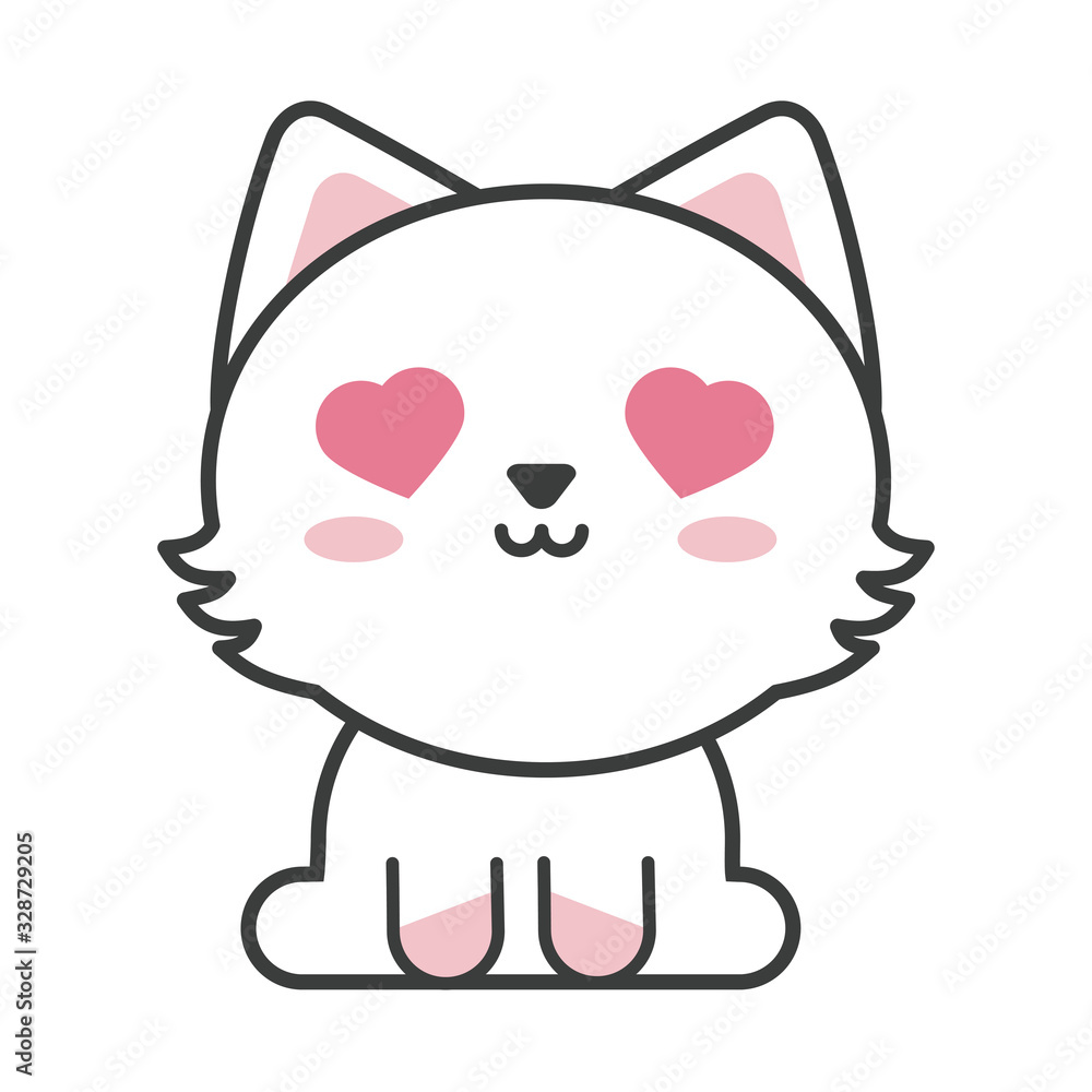 cute cat on white background, feline domestic cute cat on white background, feline domestic