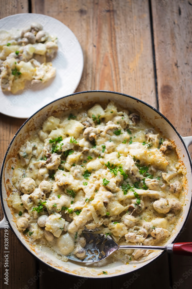 Creamy chicken, mushroom, gnocchi parsley bake Creamy chicken, mushroom, gnocchi parsley bake