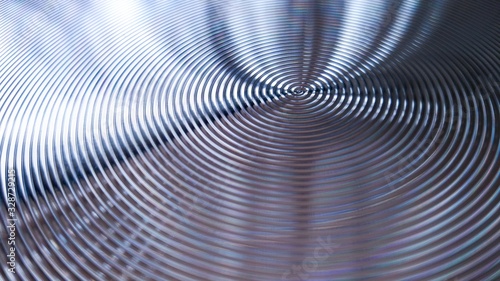 Bottom of metal frying pan, kitchen utensil detail background.